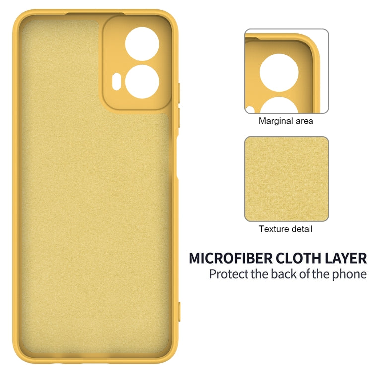 For Motorola Moto G34 Pure Color Liquid Silicone Shockproof Phone Case(Yellow) - Motorola Cases by PMC Jewellery | Online Shopping South Africa | PMC Jewellery | Buy Now Pay Later Mobicred