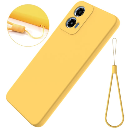 For Motorola Moto G34 Pure Color Liquid Silicone Shockproof Phone Case(Yellow) - Motorola Cases by PMC Jewellery | Online Shopping South Africa | PMC Jewellery | Buy Now Pay Later Mobicred