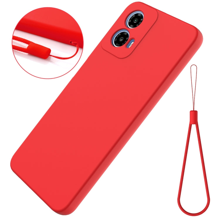 For Motorola Moto G34 Pure Color Liquid Silicone Shockproof Phone Case(Red) - Motorola Cases by PMC Jewellery | Online Shopping South Africa | PMC Jewellery | Buy Now Pay Later Mobicred