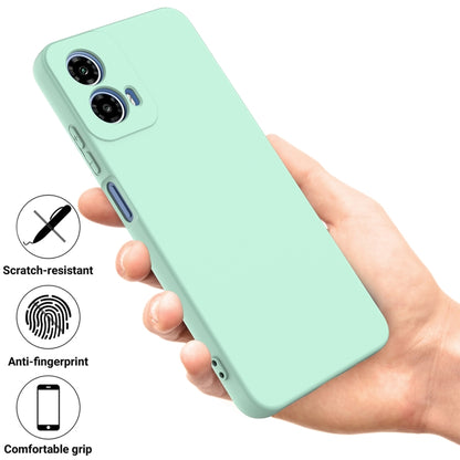 For Motorola Moto G34 Pure Color Liquid Silicone Shockproof Phone Case(Green) - Motorola Cases by PMC Jewellery | Online Shopping South Africa | PMC Jewellery | Buy Now Pay Later Mobicred