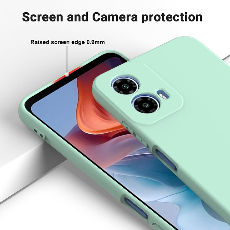 For Motorola Moto G34 Pure Color Liquid Silicone Shockproof Phone Case(Green) - Motorola Cases by PMC Jewellery | Online Shopping South Africa | PMC Jewellery | Buy Now Pay Later Mobicred