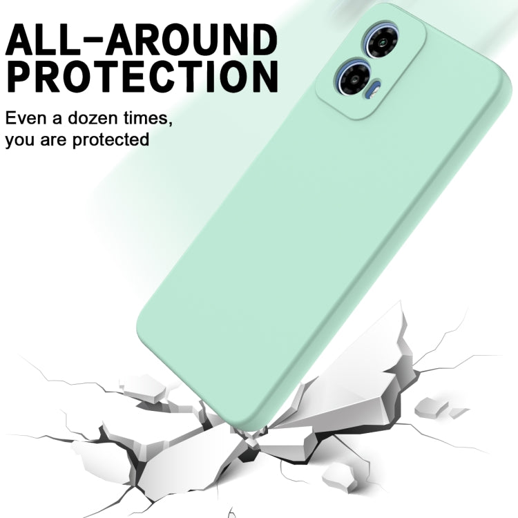 For Motorola Moto G34 Pure Color Liquid Silicone Shockproof Phone Case(Green) - Motorola Cases by PMC Jewellery | Online Shopping South Africa | PMC Jewellery | Buy Now Pay Later Mobicred