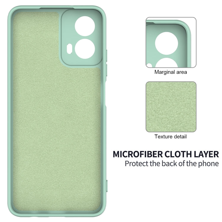 For Motorola Moto G34 Pure Color Liquid Silicone Shockproof Phone Case(Green) - Motorola Cases by PMC Jewellery | Online Shopping South Africa | PMC Jewellery | Buy Now Pay Later Mobicred