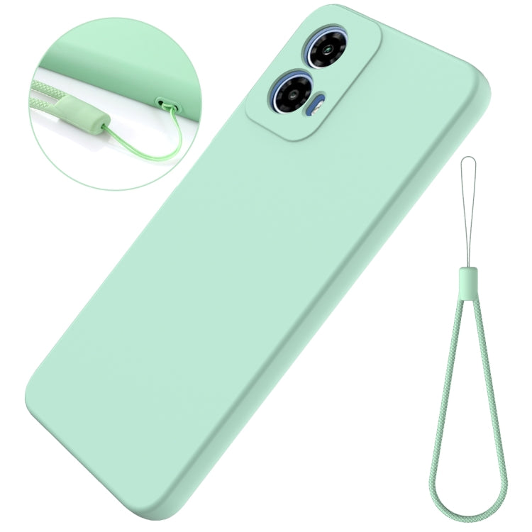 For Motorola Moto G34 Pure Color Liquid Silicone Shockproof Phone Case(Green) - Motorola Cases by PMC Jewellery | Online Shopping South Africa | PMC Jewellery | Buy Now Pay Later Mobicred