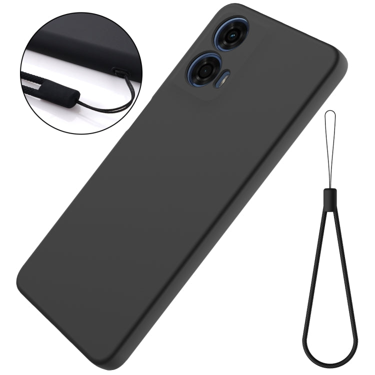 For Motorola Moto G24 Power Pure Color Liquid Silicone Shockproof Phone Case(Black) - Motorola Cases by PMC Jewellery | Online Shopping South Africa | PMC Jewellery | Buy Now Pay Later Mobicred