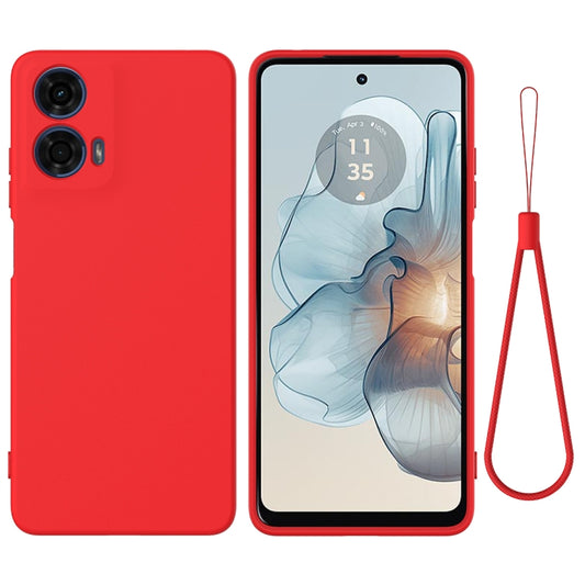 For Motorola Moto G24 Power Pure Color Liquid Silicone Shockproof Phone Case(Red) - Motorola Cases by PMC Jewellery | Online Shopping South Africa | PMC Jewellery | Buy Now Pay Later Mobicred