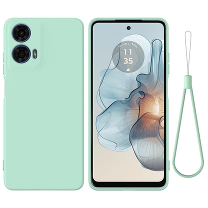 For Motorola Moto G24 Power Pure Color Liquid Silicone Shockproof Phone Case(Green) - Motorola Cases by PMC Jewellery | Online Shopping South Africa | PMC Jewellery | Buy Now Pay Later Mobicred