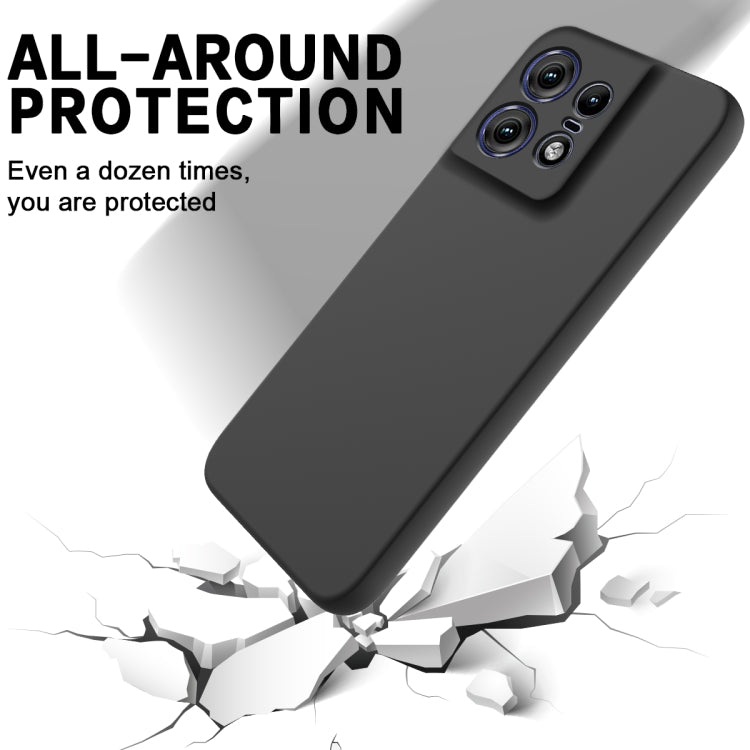 For Motorola Edge 50 Pro Pure Color Liquid Silicone Shockproof Phone Case(Black) - Motorola Cases by PMC Jewellery | Online Shopping South Africa | PMC Jewellery | Buy Now Pay Later Mobicred