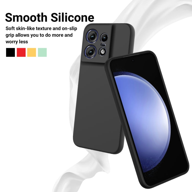 For Motorola Edge 50 Pro Pure Color Liquid Silicone Shockproof Phone Case(Black) - Motorola Cases by PMC Jewellery | Online Shopping South Africa | PMC Jewellery | Buy Now Pay Later Mobicred