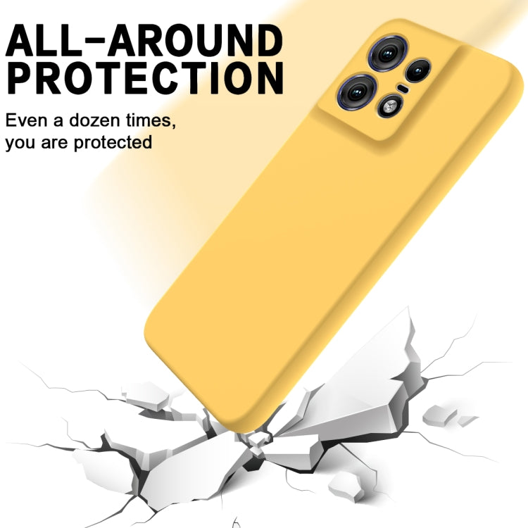 For Motorola Edge 50 Pro Pure Color Liquid Silicone Shockproof Phone Case(Yellow) - Motorola Cases by PMC Jewellery | Online Shopping South Africa | PMC Jewellery | Buy Now Pay Later Mobicred