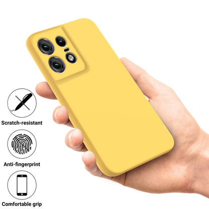 For Motorola Edge 50 Pro Pure Color Liquid Silicone Shockproof Phone Case(Yellow) - Motorola Cases by PMC Jewellery | Online Shopping South Africa | PMC Jewellery | Buy Now Pay Later Mobicred