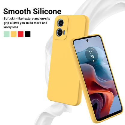 For Motorola Moto G Power 2024 Pure Color Liquid Silicone Shockproof Phone Case(Yellow) - Motorola Cases by PMC Jewellery | Online Shopping South Africa | PMC Jewellery | Buy Now Pay Later Mobicred