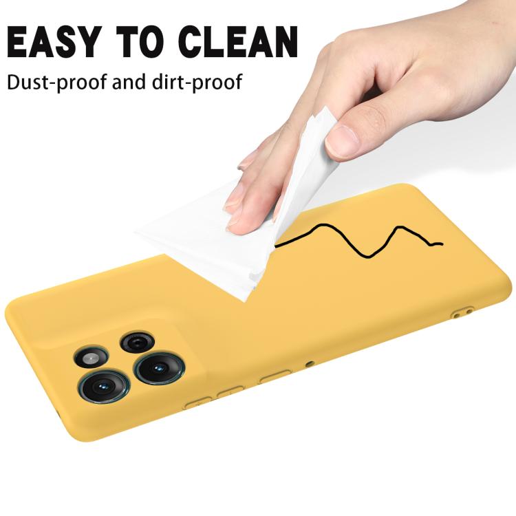 For Motorola Moto G 2025 Solid Color Liquid Silicone Dropproof Full Coverage Phone Case(Yellow) - free shipping - PMC TechLife - Order now!
