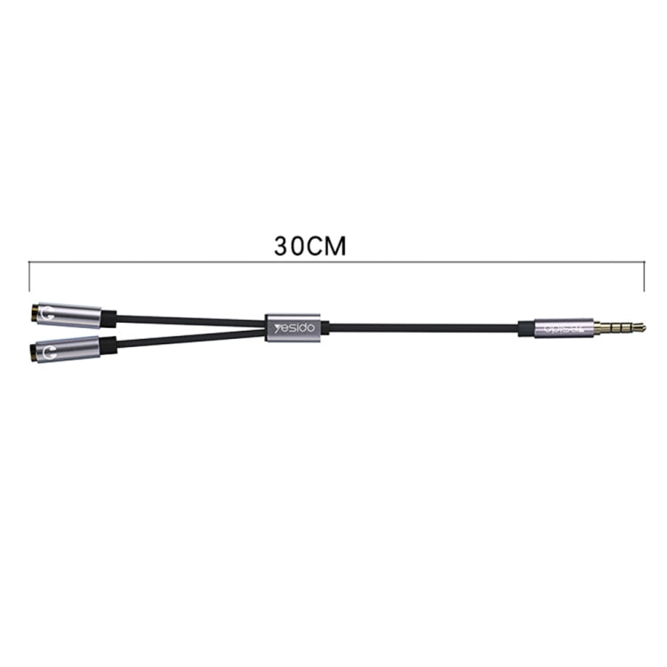 Yesido YAU28 3.5mm Male to Microphone + Audio 3.5mm Female Audio Cable(Black) - Video & Audio Cable by Yesido | Online Shopping South Africa | PMC Jewellery | Buy Now Pay Later Mobicred