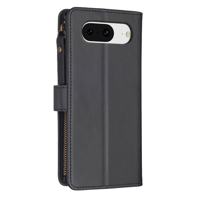 For Google Pixel 8 9 Card Slots Zipper Wallet Leather Flip Phone Case(Black) - Google Cases by PMC TechLife | Online Shopping South Africa | PMC TechLife | Buy Now Pay Later Mobicred