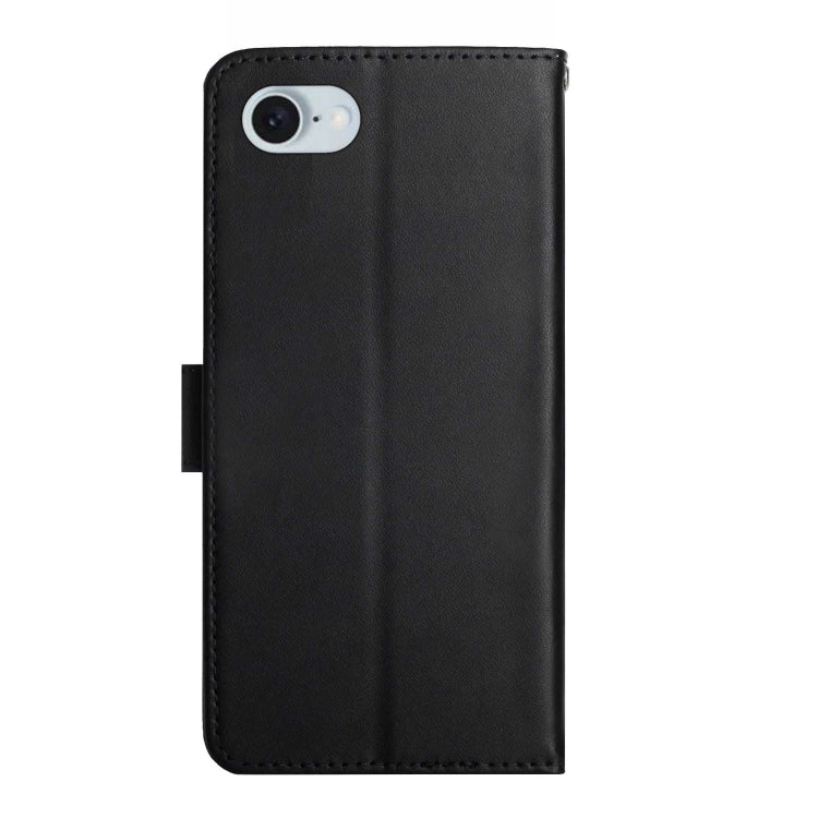 For iPhone SE 2024 Genuine Leather Fingerprint-proof Flip Phone Case(Black) - More iPhone Cases by PMC Jewellery | Online Shopping South Africa | PMC Jewellery | Buy Now Pay Later Mobicred