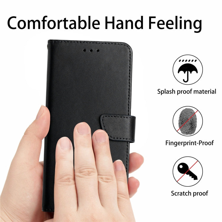 For iPhone 16 Genuine Leather Fingerprint-proof Flip Phone Case(Black) - iPhone 16 Cases by PMC TechLife | Online Shopping South Africa | PMC TechLife | Buy Now Pay Later Mobicred