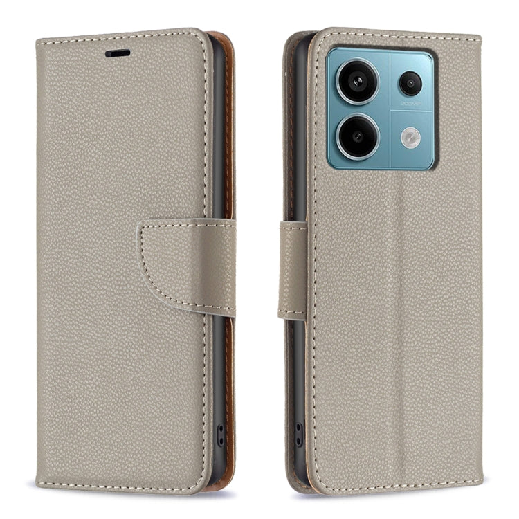 For Xiaomi Redmi Note 13 Pro 5G Litchi Texture Pure Color Leather Phone Case(Grey) - Xiaomi Cases by PMC Jewellery | Online Shopping South Africa | PMC Jewellery | Buy Now Pay Later Mobicred