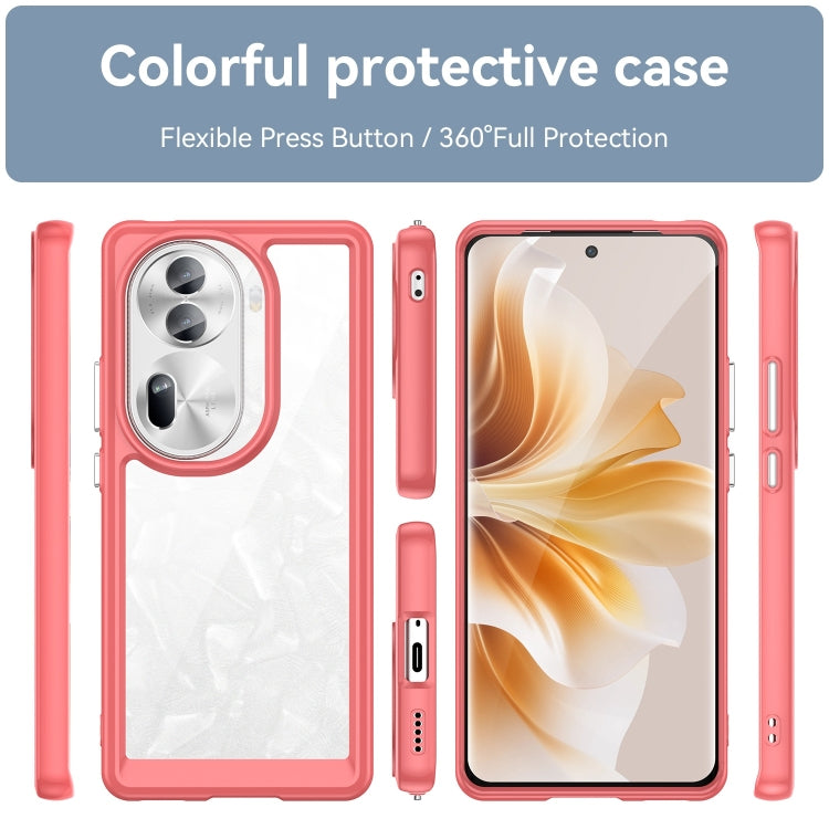 For OPPO Reno11 Pro Global Colorful Series Acrylic Hybrid TPU Phone Case(Red) - Reno11 Pro Cases by PMC Jewellery | Online Shopping South Africa | PMC Jewellery | Buy Now Pay Later Mobicred