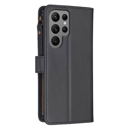 For Samsung Galaxy S24 Ultra 5G 9 Card Slots Zipper Wallet Leather Flip Phone Case(Black) - Galaxy S24 Ultra 5G Cases by PMC Jewellery | Online Shopping South Africa | PMC Jewellery