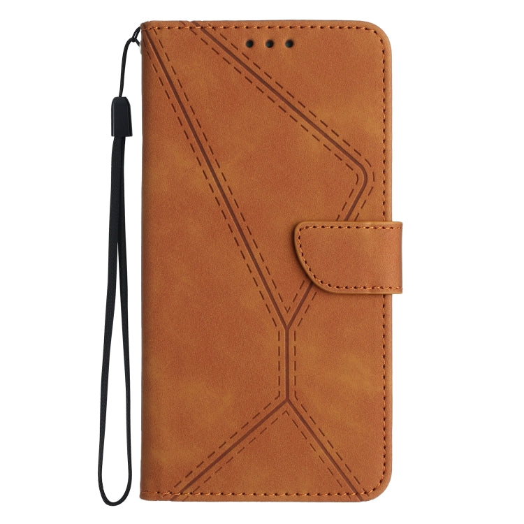 For iPhone SE 2024 Stitching Embossed Leather Phone Case(Brown) - More iPhone Cases by PMC Jewellery | Online Shopping South Africa | PMC Jewellery | Buy Now Pay Later Mobicred