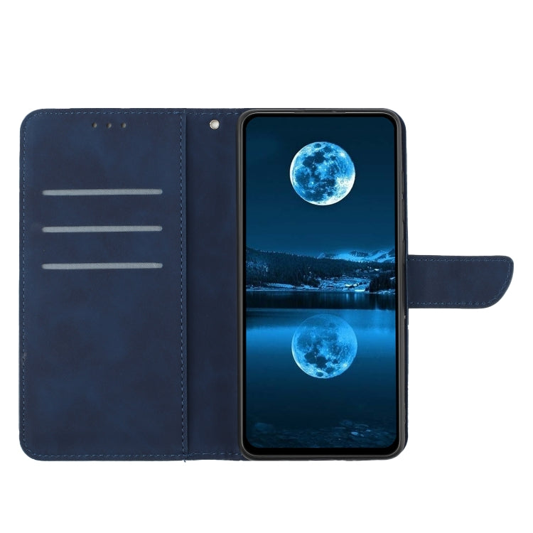 For iPhone SE 2024 Stitching Embossed Leather Phone Case(Blue) - More iPhone Cases by PMC Jewellery | Online Shopping South Africa | PMC Jewellery | Buy Now Pay Later Mobicred