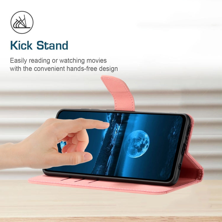 For iPhone 16 Plus Stitching Embossed Leather Phone Case(Pink) - iPhone 16 Plus Cases by PMC TechLife | Online Shopping South Africa | PMC TechLife | Buy Now Pay Later Mobicred