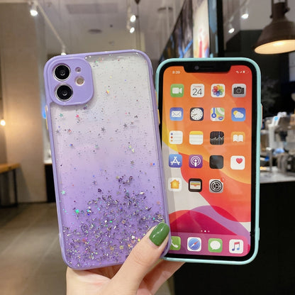 For iPhone 12 mini Starry Gradient Glitter Powder TPU Phone Case(Purple) - iPhone 12 mini Cases by PMC Jewellery | Online Shopping South Africa | PMC Jewellery