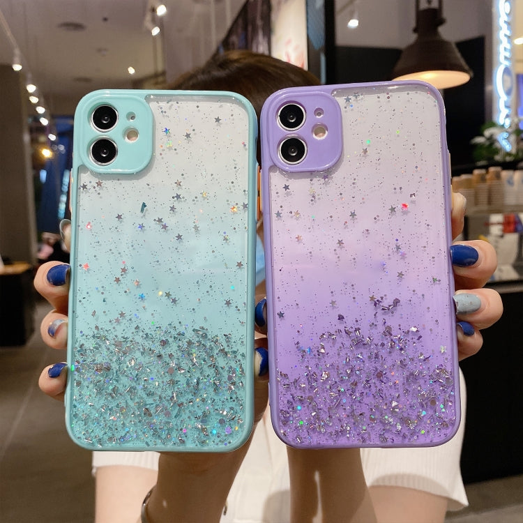 For iPhone 12 mini Starry Gradient Glitter Powder TPU Phone Case(Purple) - iPhone 12 mini Cases by PMC Jewellery | Online Shopping South Africa | PMC Jewellery