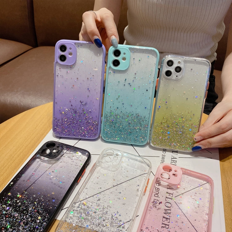 For iPhone 12 mini Starry Gradient Glitter Powder TPU Phone Case(Purple) - iPhone 12 mini Cases by PMC Jewellery | Online Shopping South Africa | PMC Jewellery