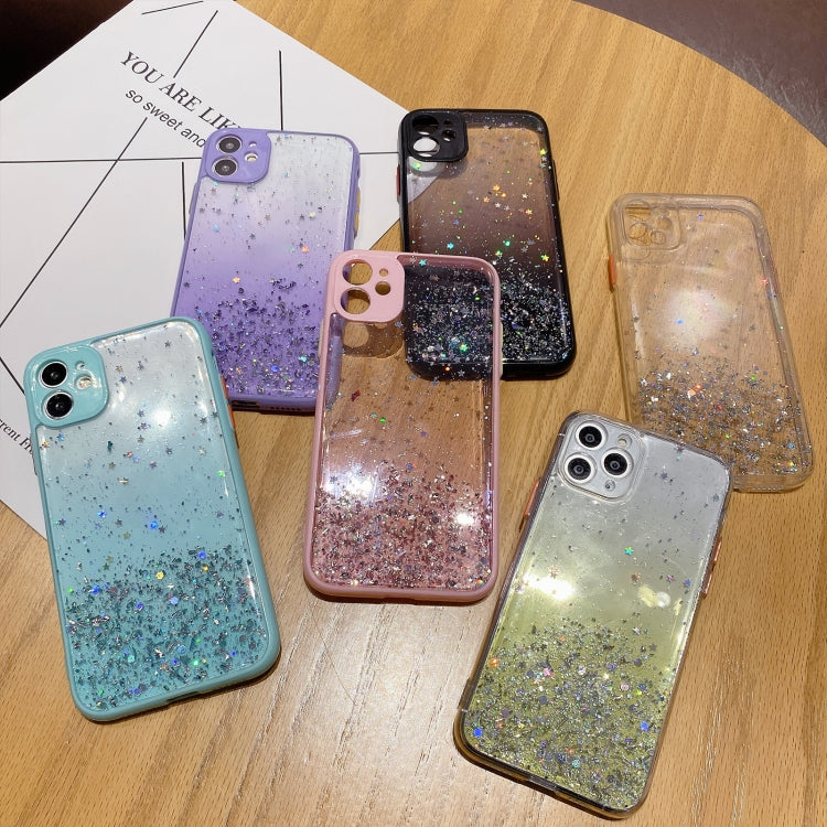 For iPhone 12 mini Starry Gradient Glitter Powder TPU Phone Case(Purple) - iPhone 12 mini Cases by PMC Jewellery | Online Shopping South Africa | PMC Jewellery