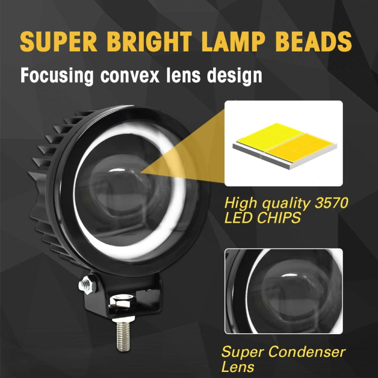 S12 Motorcycle Round Fisheye Lens Spotlight(Black) - Headlights by PMC Jewellery | Online Shopping South Africa | PMC Jewellery | Buy Now Pay Later Mobicred