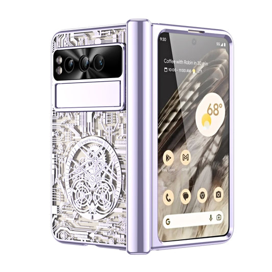 For Google Pixel Fold Mechanical Legend Integrated Electroplating All-inclusive Phone Case(Purple) - Google Cases by PMC Jewellery | Online Shopping South Africa | PMC Jewellery | Buy Now Pay Later Mobicred