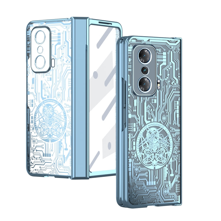 For Honor Magic V Mechanical Legend Integrated Electroplating All-inclusive Phone Case(Blue) - Honor Cases by PMC TechLife | Online Shopping South Africa | PMC TechLife | Buy Now Pay Later Mobicred