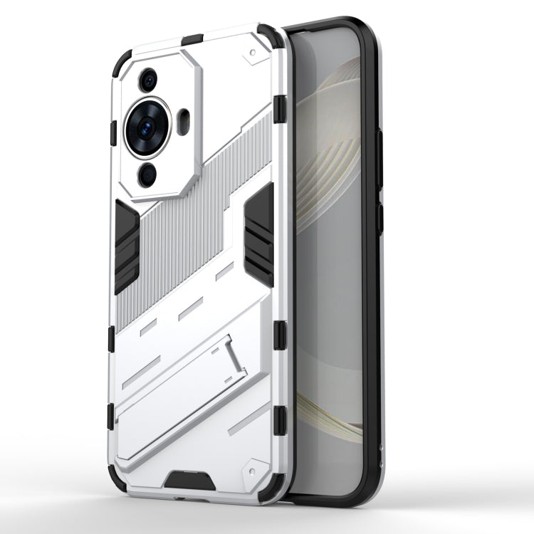 For Huawei nova 11 4G Punk Armor 2 in 1 PC + TPU Phone Case with Holder(White) - Huawei Cases by PMC Jewellery | Online Shopping South Africa | PMC Jewellery | Buy Now Pay Later Mobicred