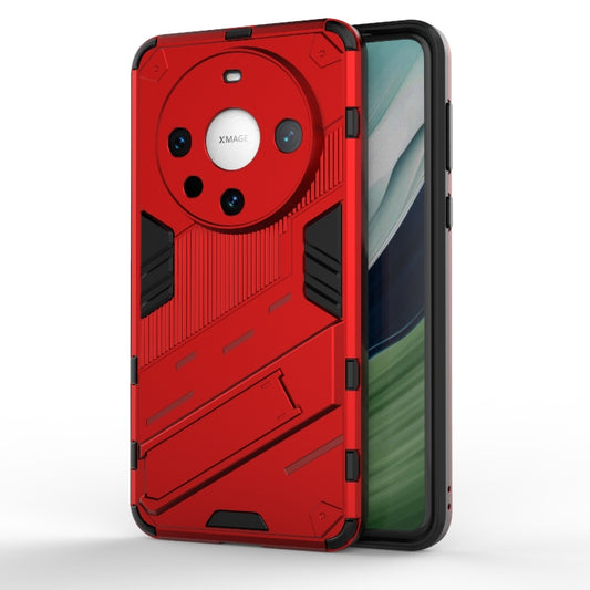 For Huawei Mate 60 Pro Punk Armor 2 in 1 PC + TPU Phone Case with Holder(Red) - Huawei Cases by PMC Jewellery | Online Shopping South Africa | PMC Jewellery | Buy Now Pay Later Mobicred