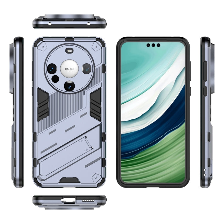 For Huawei Mate 60 Punk Armor 2 in 1 PC + TPU Phone Case with Holder(Grey) - Huawei Cases by PMC Jewellery | Online Shopping South Africa | PMC Jewellery | Buy Now Pay Later Mobicred