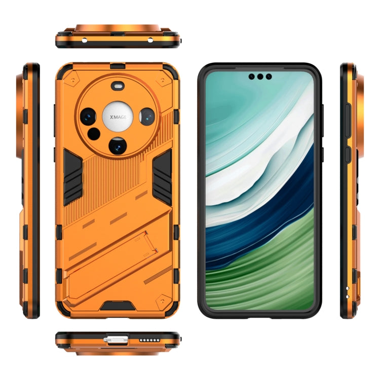 For Huawei Mate 60 Punk Armor 2 in 1 PC + TPU Phone Case with Holder(Orange) - Huawei Cases by PMC Jewellery | Online Shopping South Africa | PMC Jewellery | Buy Now Pay Later Mobicred