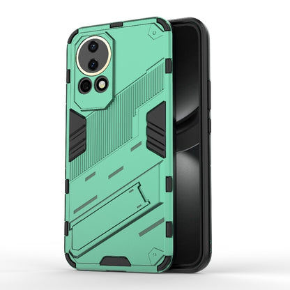 For Huawei nova 12 5G Punk Armor 2 in 1 PC + TPU Phone Case with Holder(Green) - Huawei Cases by PMC Jewellery | Online Shopping South Africa | PMC Jewellery | Buy Now Pay Later Mobicred