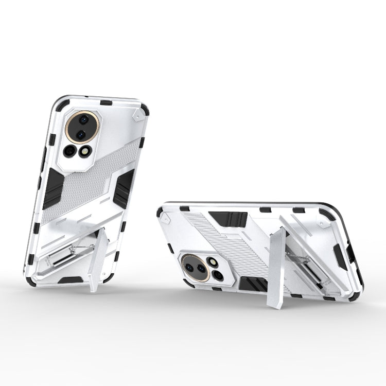 For Huawei nova 12 5G Punk Armor 2 in 1 PC + TPU Phone Case with Holder(White) - Huawei Cases by PMC Jewellery | Online Shopping South Africa | PMC Jewellery | Buy Now Pay Later Mobicred