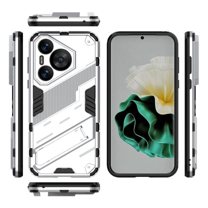 For Huawei Pura 70 Punk Armor 2 in 1 PC + TPU Phone Case with Holder(White) - Huawei Cases by PMC Jewellery | Online Shopping South Africa | PMC Jewellery | Buy Now Pay Later Mobicred