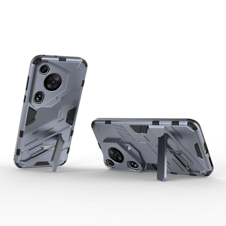 For Huawei Pura 70 Ultra Punk Armor 2 in 1 PC + TPU Phone Case with Holder(Grey) - Huawei Cases by PMC Jewellery | Online Shopping South Africa | PMC Jewellery | Buy Now Pay Later Mobicred