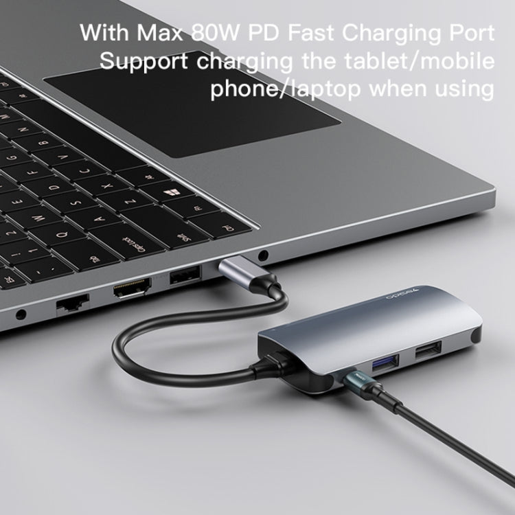 Yesido HB15 6 in 1 USB-C / Type-C Ports Multifunctional Docking Station HUB Adapter - USB HUB by Yesido | Online Shopping South Africa | PMC Jewellery | Buy Now Pay Later Mobicred