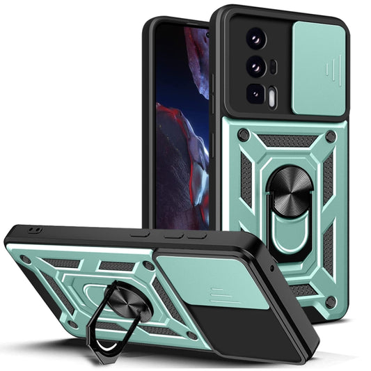 For Xiaomi Poco F5 Pro Sliding Camera Cover Design TPU Hybrid PC Phone Case(Mint Green) - Xiaomi Cases by PMC Jewellery | Online Shopping South Africa | PMC Jewellery | Buy Now Pay Later Mobicred