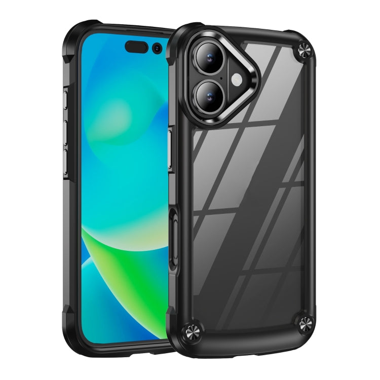 For iPhone 16 TPU + PC Lens Protection Phone Case(Black) - iPhone 16 Cases by PMC Jewellery | Online Shopping South Africa | PMC Jewellery | Buy Now Pay Later Mobicred