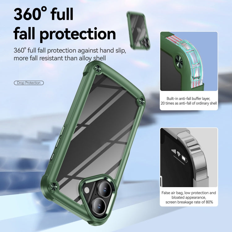 For iPhone 16 TPU + PC Lens Protection Phone Case(Green) - iPhone 16 Cases by PMC Jewellery | Online Shopping South Africa | PMC Jewellery | Buy Now Pay Later Mobicred