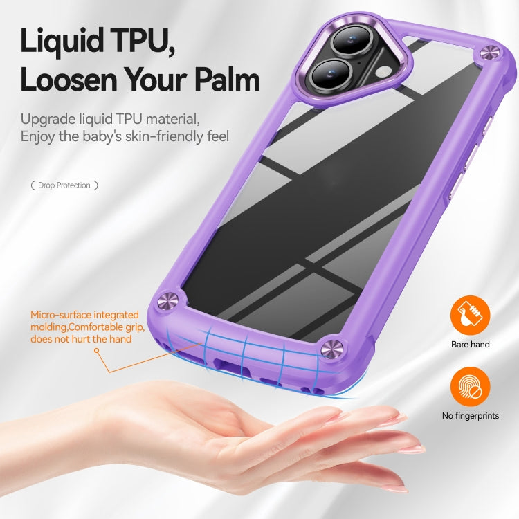 For iPhone 16 TPU + PC Lens Protection Phone Case(Purple) - iPhone 16 Cases by PMC Jewellery | Online Shopping South Africa | PMC Jewellery | Buy Now Pay Later Mobicred