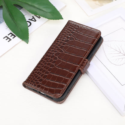 For iPhone 16 Pro Max Crocodile Top Layer Cowhide Leather Phone Case(Brown) - iPhone 16 Pro Max Cases by PMC Jewellery | Online Shopping South Africa | PMC Jewellery | Buy Now Pay Later Mobicred