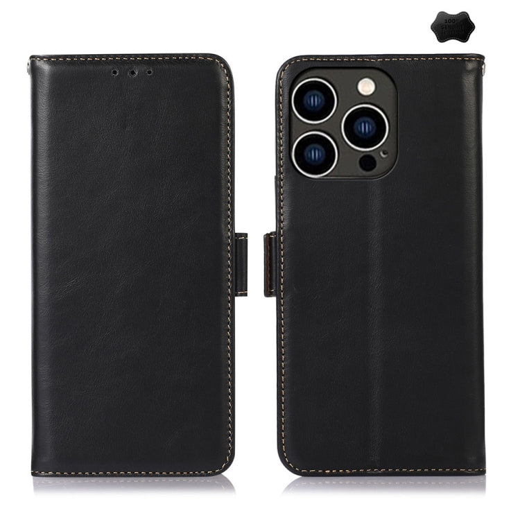 For iPhone 16 Pro Crazy Horse Top Layer Cowhide Leather Phone Case(Black) - free shipping - PMC TechLife - Order now!