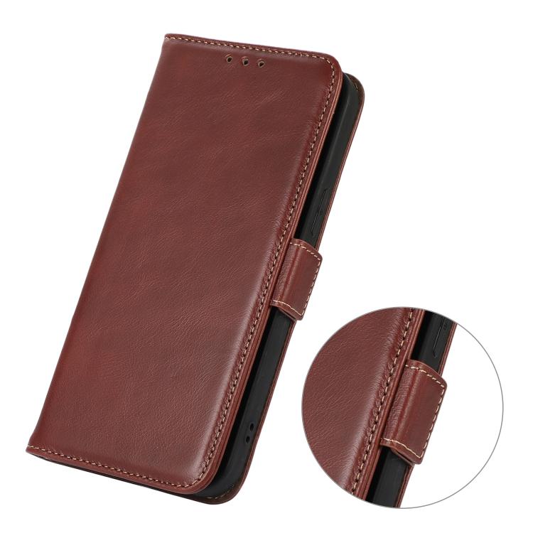 For iPhone 17 Pro Crazy Horse Top Layer Cowhide Leather Phone Case(Brown) - free shipping - PMc TechLife - Order now!